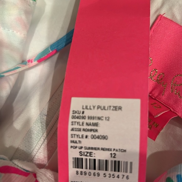 Lilly Pulitzer Jesse Romper Pop Up Summer Remix Patch size 12 NWT - Picture 4 of 9